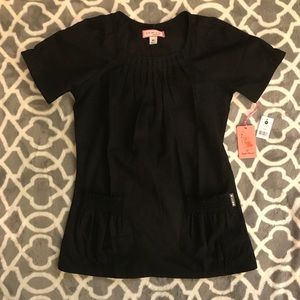 Koi black scrub top